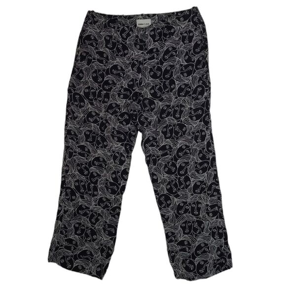 BIMBA Y LOLA black and white faces quirky monochrome cropped‎ pants 36/S - Picture 1 of 11
